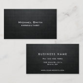 Carte De Visite Simple simple noir moderne élégant professionnel (Devant / Derrière)