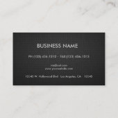 Carte De Visite Simple simple noir moderne élégant professionnel (Dos)