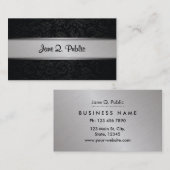 Carte De Visite Simple simple noir moderne élégant professionnel (Devant / Derrière)
