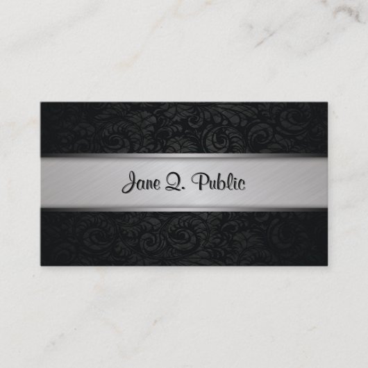 Carte De Visite Simple simple noir moderne élégant professionnel (Devant)