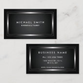Carte De Visite Simple simple noir moderne élégant professionnel (Devant / Derrière)