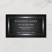 Carte De Visite Simple simple noir moderne élégant professionnel (Dos)