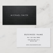 Carte De Visite Simple simple noir professionnel moderne élégant (Devant / Derrière)