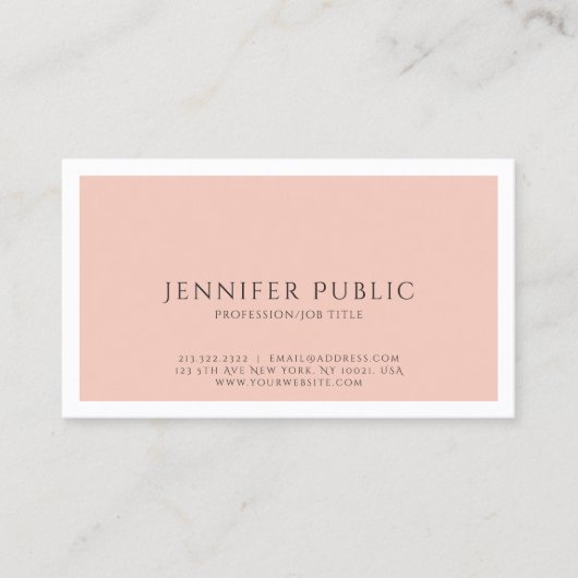 Carte De Visite Simple Simple Professionnel Moderne Couleur Élégan (Devant)