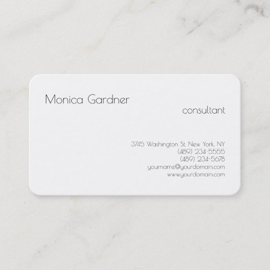 Carte De Visite Simple simple tendance Créatif Moderne Blanc (Devant)