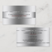 Carte De Visite Simple soie gris acier (Devant / Derrière)