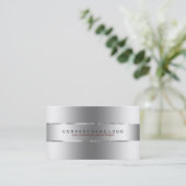 Carte De Visite Simple soie gris acier (Debout devant)