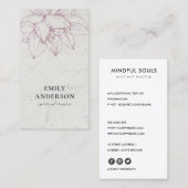 CARTE DE VISITE SIMPLE SPIRITUELLE DE REIKI SIMPLE ROSE BLANC (Devant / Derrière)