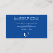 Carte De Visite Simple Standard De Base Navy Moon Luna Étoiles (Dos)