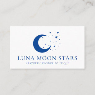 Carte De Visite Simple Standard De Base Navy Moon Luna Étoiles