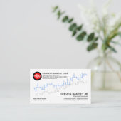Carte De Visite Simple Stock Exchange Graph Wave Financial (Debout devant)