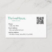 Carte De Visite Simple Style Clean Lifestyle Calming Sage Green (Dos)