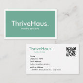 Carte De Visite Simple Style Clean Lifestyle Calming Sage Green (Devant / Derrière)