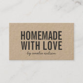 Carte De Visite Simple Stylish Rustic Homemade with Love Kraft (Devant)
