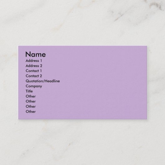 Carte De Visite Simple surface violette brute gracieuse (Devant)