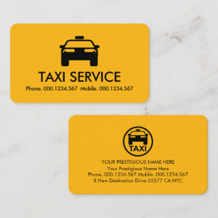 Carte De Visite Simple Taxi Jaune Minimaliste