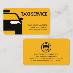 Carte De Visite Simple Taxi Jaune Minimaliste