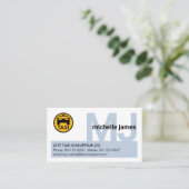 Carte De Visite Simple Taxi Nom Monogramme (Debout devant)