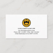 Carte De Visite Simple Taxi Nom Monogramme (Dos)