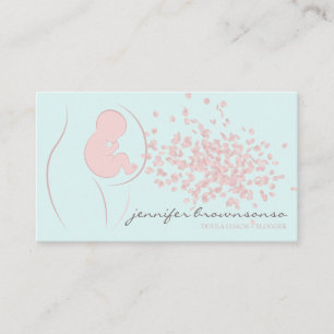 Carte De Visite Simple Teal Doula Coach de Naissance Enceinte