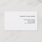 Carte de visite simple tendance blanche standard (Dos)