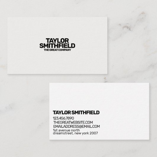 Carte De Visite Simple tendance moderne (Devant / Derrière)