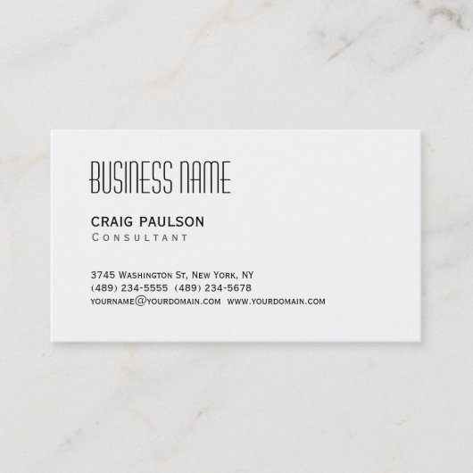 Carte de visite simple tendance noir blanc (Devant)