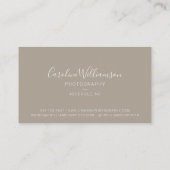 Carte de visite simple tendance taupe boho logo mo (Dos)