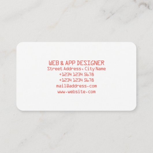 Carte De Visite Simple tenez-vous moderne (Dos)