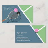 Carte De Visite Simple Tennis Modern Pastel (Devant / Derrière)