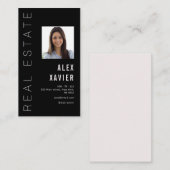 Carte De Visite simple text black real estate business card (Devant / Derrière)