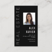 Carte De Visite simple text black real estate business card (Devant)