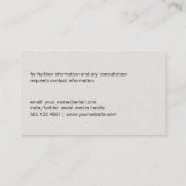 Carte De Visite Simple | Texte (Dos)