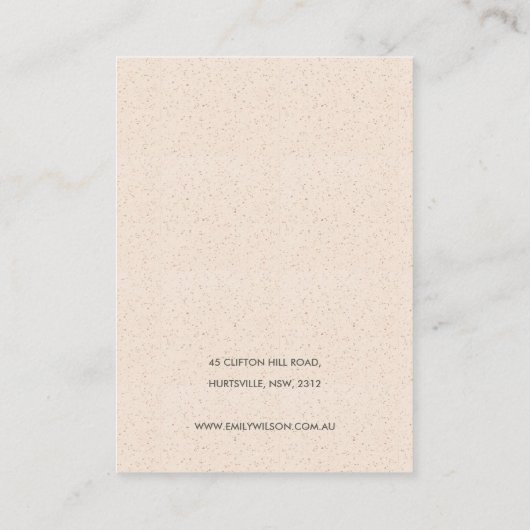 CARTE DE VISITE SIMPLE TEXTURE CÉRAMIQUE BLANCHE REGARDER AFFICHER (Dos)