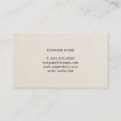 Carte De Visite Simple texture de papier minimal noir Consultant (Dos)