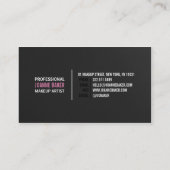 Carte De Visite Simple texture noire élégant maquillage artiste mo (Dos)