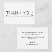 Carte De Visite Simple Thank You Business Cards (Devant / Derrière)