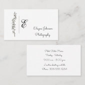 Carte De Visite Simple tige noir et blanc (Devant / Derrière)