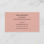 Carte de visite simple ton rose beige (Dos)