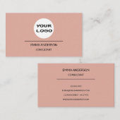 Carte de visite simple ton rose beige (Devant / Derrière)