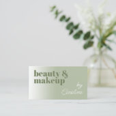 Carte De Visite Simple Toscane Sage Vert Blanc Calligraphie (Debout devant)