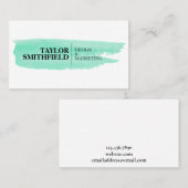 Carte De Visite Simple touche de brosse d'aquarelle moderne (Devant / Derrière)