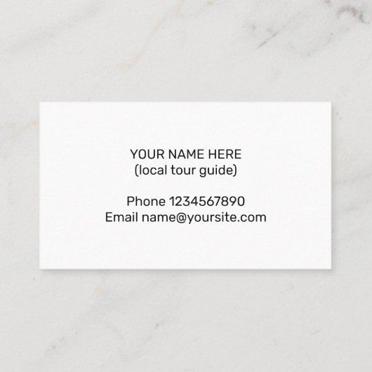 Carte De Visite SImple Tour Guide Business Card Template (Dos)