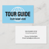 Carte De Visite SImple Tour Guide Business Card Template (Devant / Derrière)