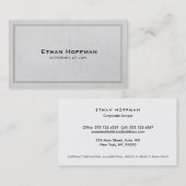 Carte De Visite Simple traditionnel Procureur Gris Professionnel (Devant / Derrière)