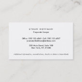 Carte De Visite Simple traditionnel Procureur Gris Professionnel (Dos)