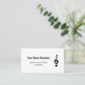 Carte De Visite Simple Treble Clef QR code leçons de musique (Debout devant)