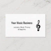 Carte De Visite Simple Treble Clef QR code leçons de musique (Devant)