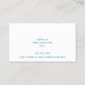 Carte De Visite Simple Turquoise Blanc Ajouter Logo Professionnel  (Dos)