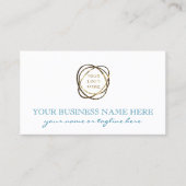 Carte De Visite Simple Turquoise Blanc Ajouter Logo Professionnel  (Devant)